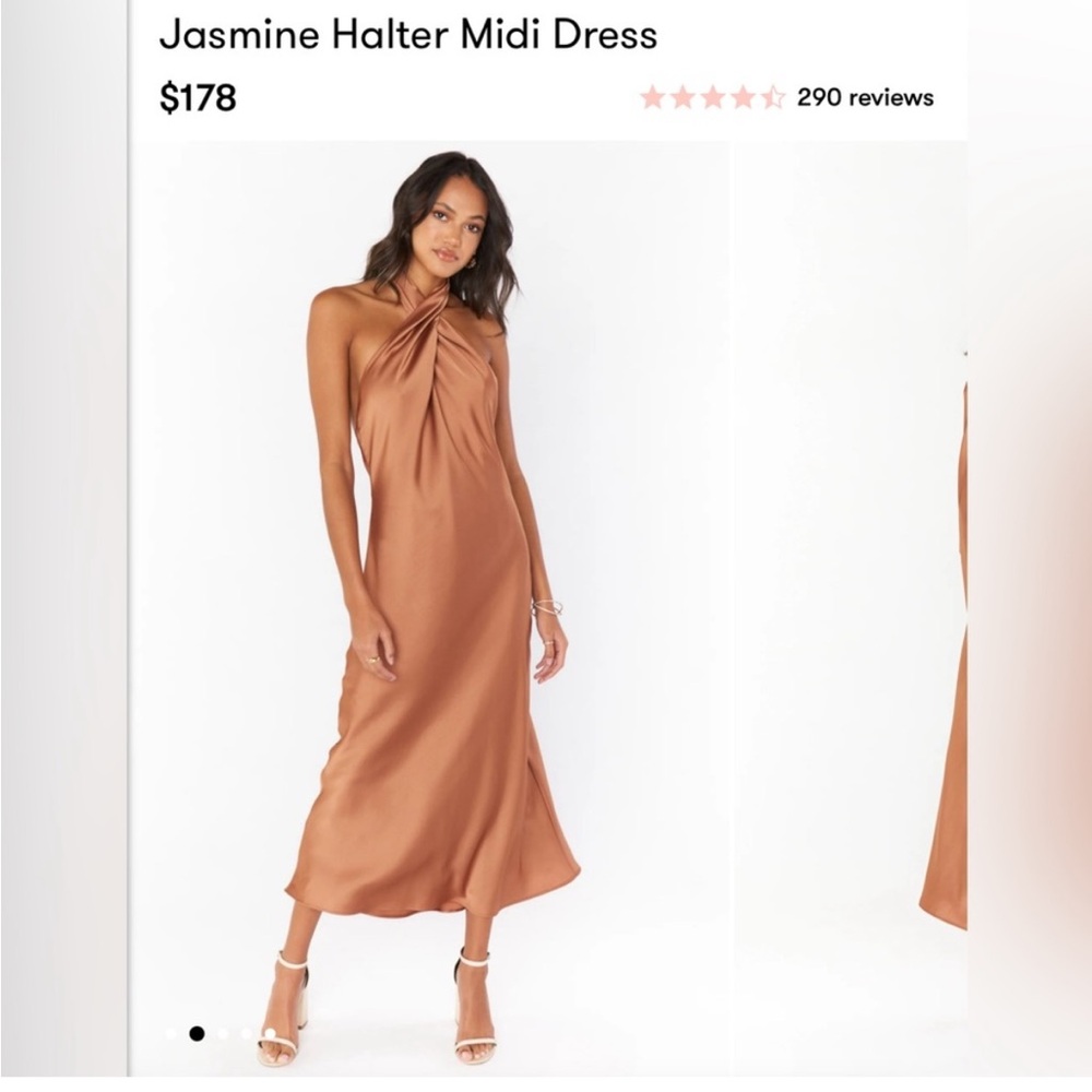 Show me your Mumu Jasmine Midi Dress in Copper XS